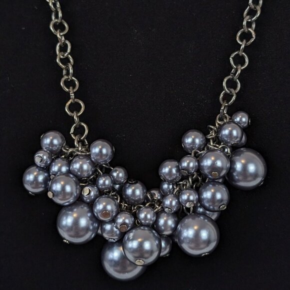 Vera Wang Dark Faux Pearl Bauble Necklace - Picture 3 of 5